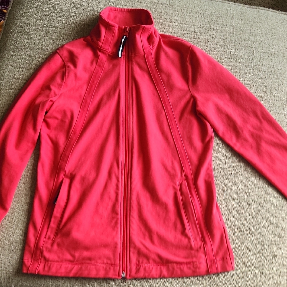 T BY TALBOTS SALMON COLIR FULL ZIP COTTON/SPANDEX JACKET SIZE P